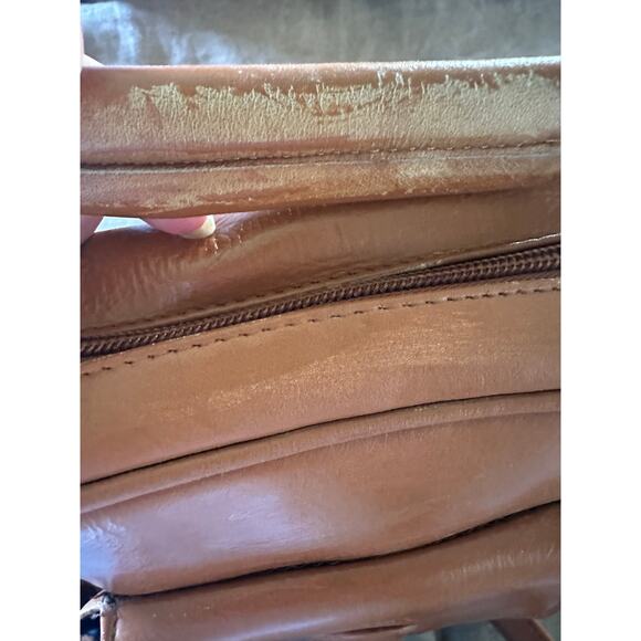 Frye Carmel Brown Genuine Leather Boho Satchel Small Anti Theft  Crossbody Bag - Picture 12 of 15